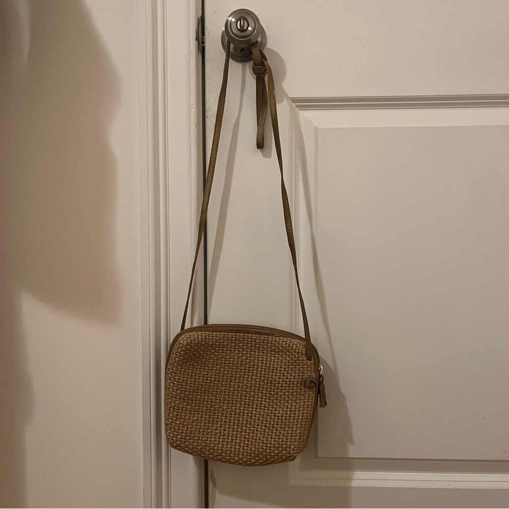 Bottega Veneta Vintage Jute Woven Small Crossbody Purse
